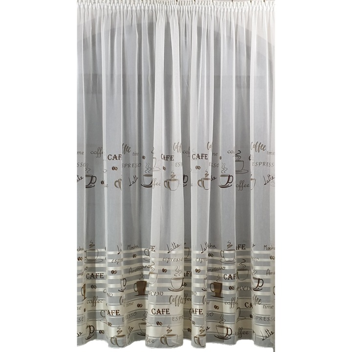 Perdea bucatarie crem 170x180cm model BC1 MASTEL confectionata cu rejansa