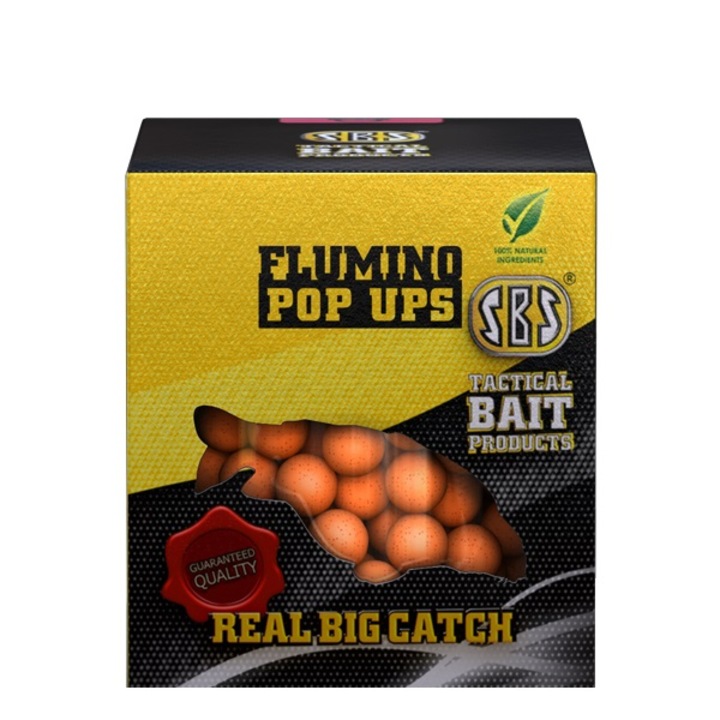 Momeala 10, 12, 14 mm Flumino Pop Ups cu aroma de ananas, SBS Baits, 100 g