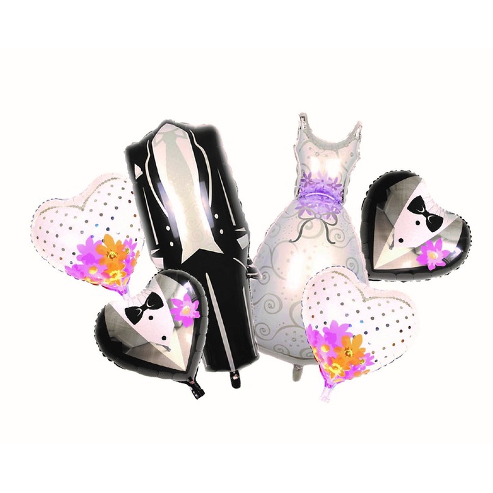 Комплект от 6 парти балона, фигурки от алуминиево фолио