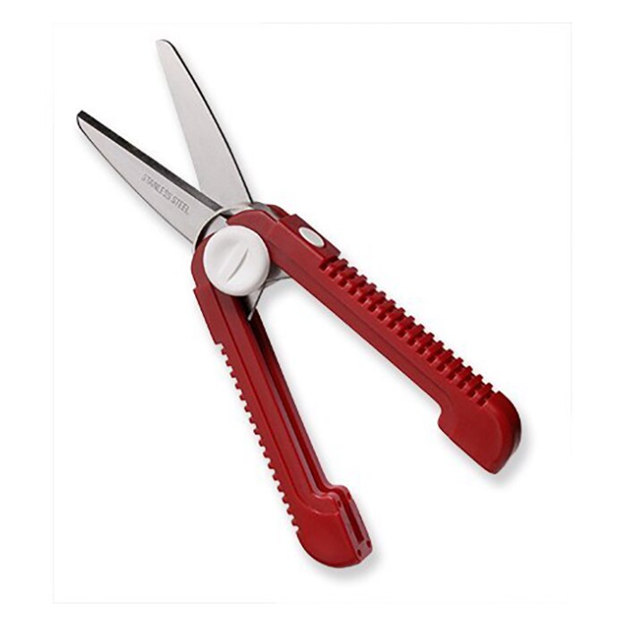 Foarfeca retractabila ambidextra Coghlan’s 8908 de inox cu deschidere automata, maner rosu