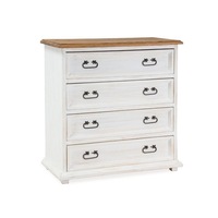 Comoda POP alba cu 4 sertare, 89cm lungime, 43cm latime, 88cm inaltime