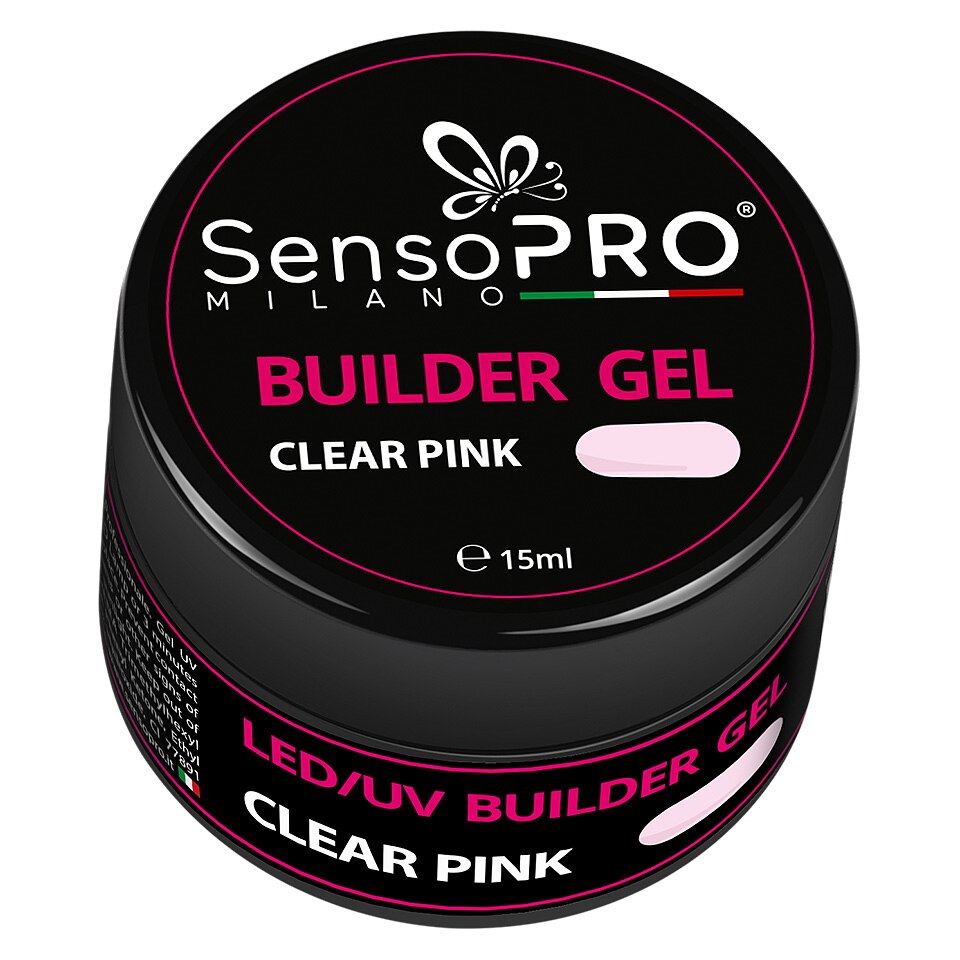 Gel Constructie Unghii SensoPRO Italia 15 ml - Roz