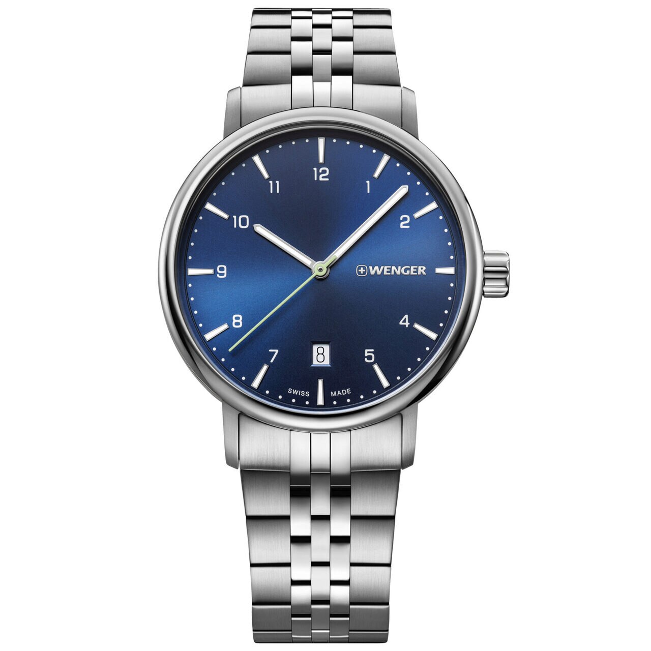 Ceas barbatesc Wenger 01.1731.121 Metropolitan, 40mm, 10ATM, Argintiu