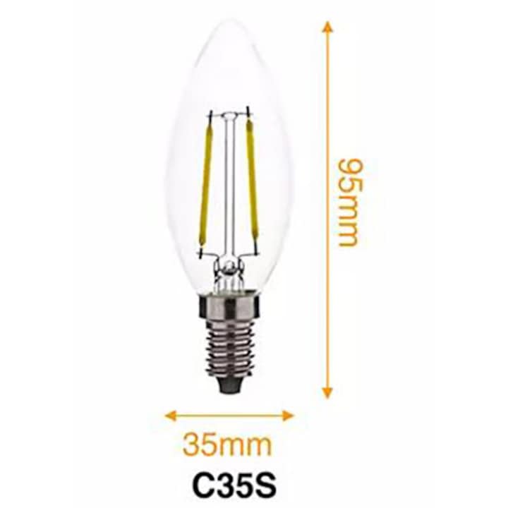 Bec Led Edison Bec LED Retro Edison style E14, 1.8W ,220v Vintage c35 Filament lumina ...