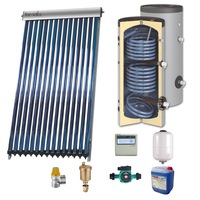 sistem solar presurizat  panou sunsystem vtc 30 tuburi boiler cu 2 serpentine si rezistenta electrica sunsystem son 300 litri pompa 25-60 controller vas expansiune antigel supapa 12 aerisitor 12 imagen 25_0_
0