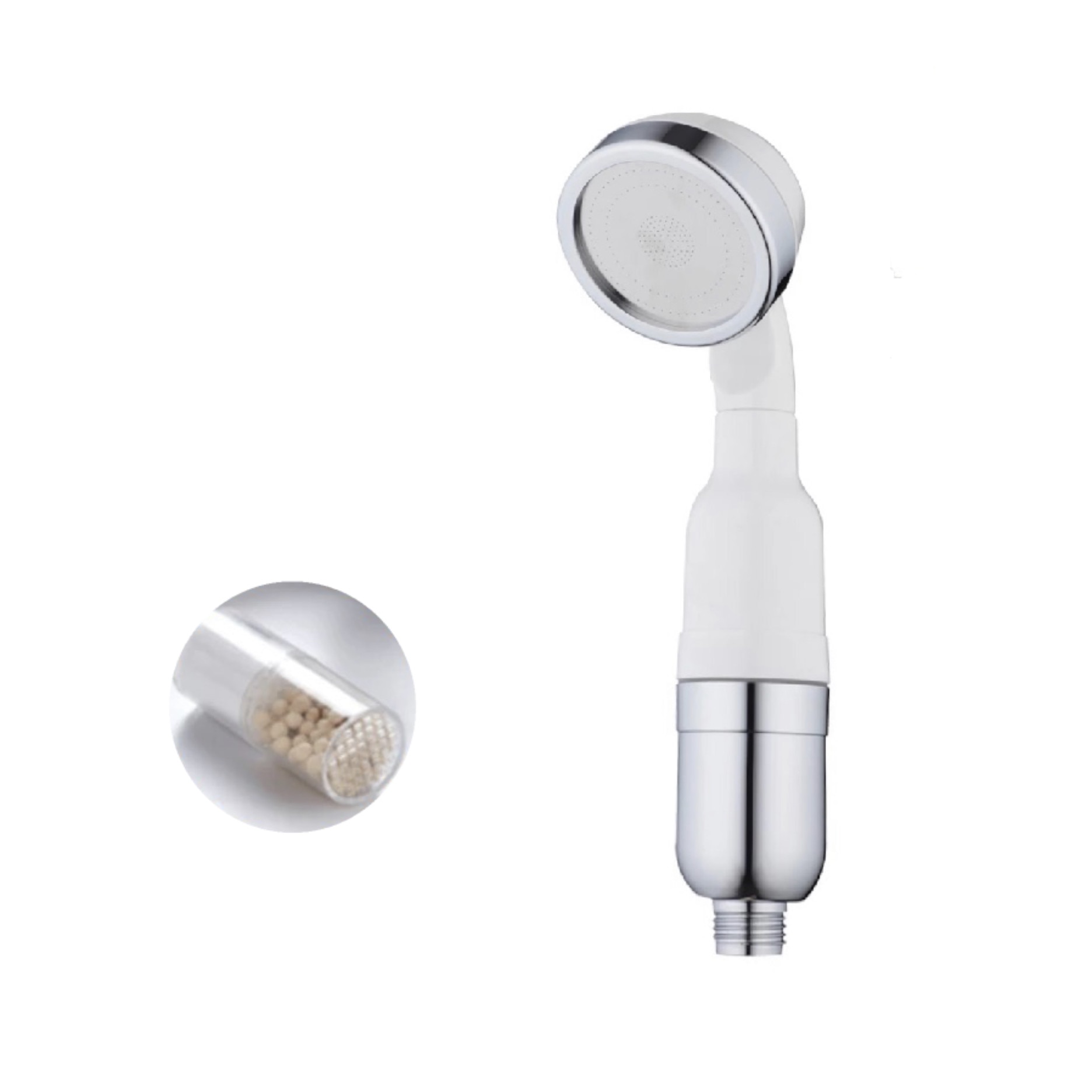 Pachet 2 piese, Cap de dus cu piatra de seleniu si granule minerale + rezerva piatra seleniu, COMENG