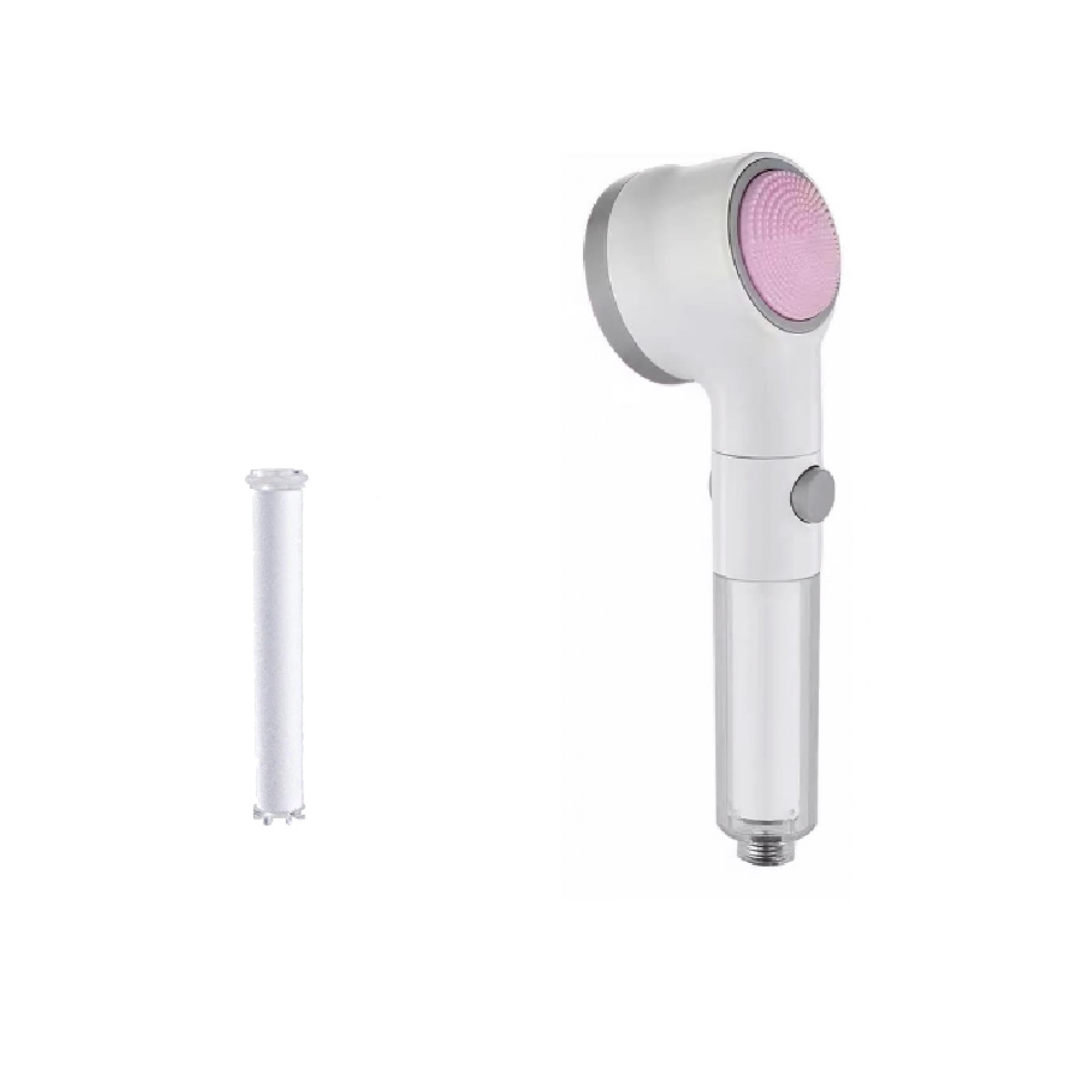 Pachet 2 piese, Cap de dus cu microfiltru de bumbac, granule minerale si perie siliconica de curatat + rezerva microfiltru bumbac, COMENG LTD