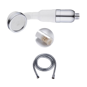 Pachet 3 piese, Cap de dus cu piatra de seleniu si granule minerale + rezerva piatra seleniu + furtun inoxidabil calitate premium, COMENG Pachet 3 piese, Cap de dus cu piatra de seleniu si granule minerale + rezerva piatra seleniu + furtun inoxidabil calitate premium, COMENG