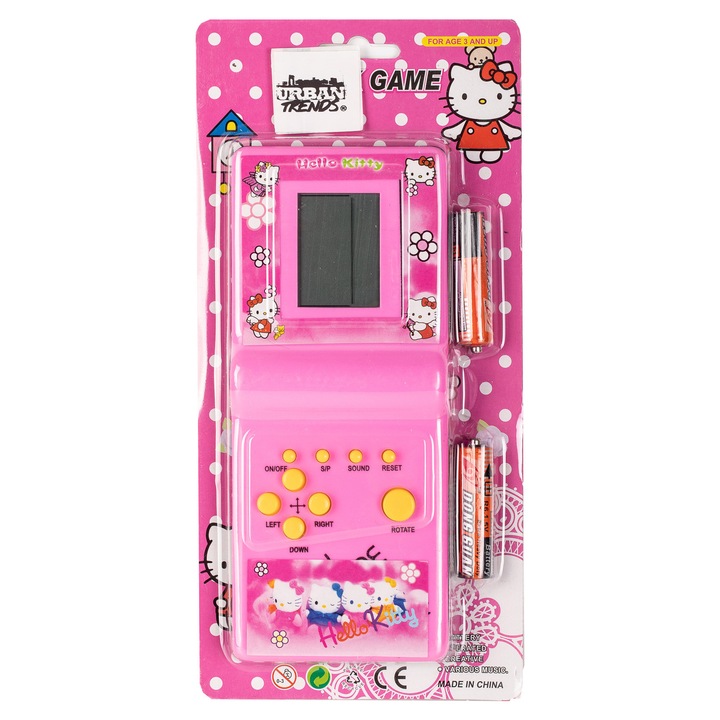 Joc Tetris Clasic cu Diferite Jocuri, baterii incluse, Pisica Roz, + 3 ani, Urban Trends ®