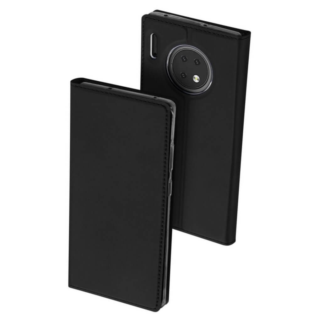 Husa Huawei Mate 30, Flip / Book, Stand si Buzunar Card, DUX DUCIS, Piele, Negru