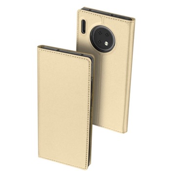 Husa Huawei Mate 30, Flip / Book, Stand si Buzunar Card, DUX DUCIS, Piele, Gold Husa Huawei Mate 30, Flip / Book, Stand si Buzunar Card, DUX DUCIS, Piele, Gold