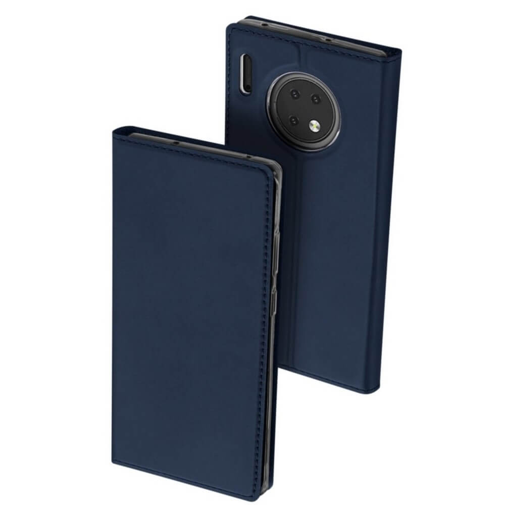 Husa Huawei Mate 30, Flip / Book, Stand si Buzunar Card, DUX DUCIS, Piele, Albastru