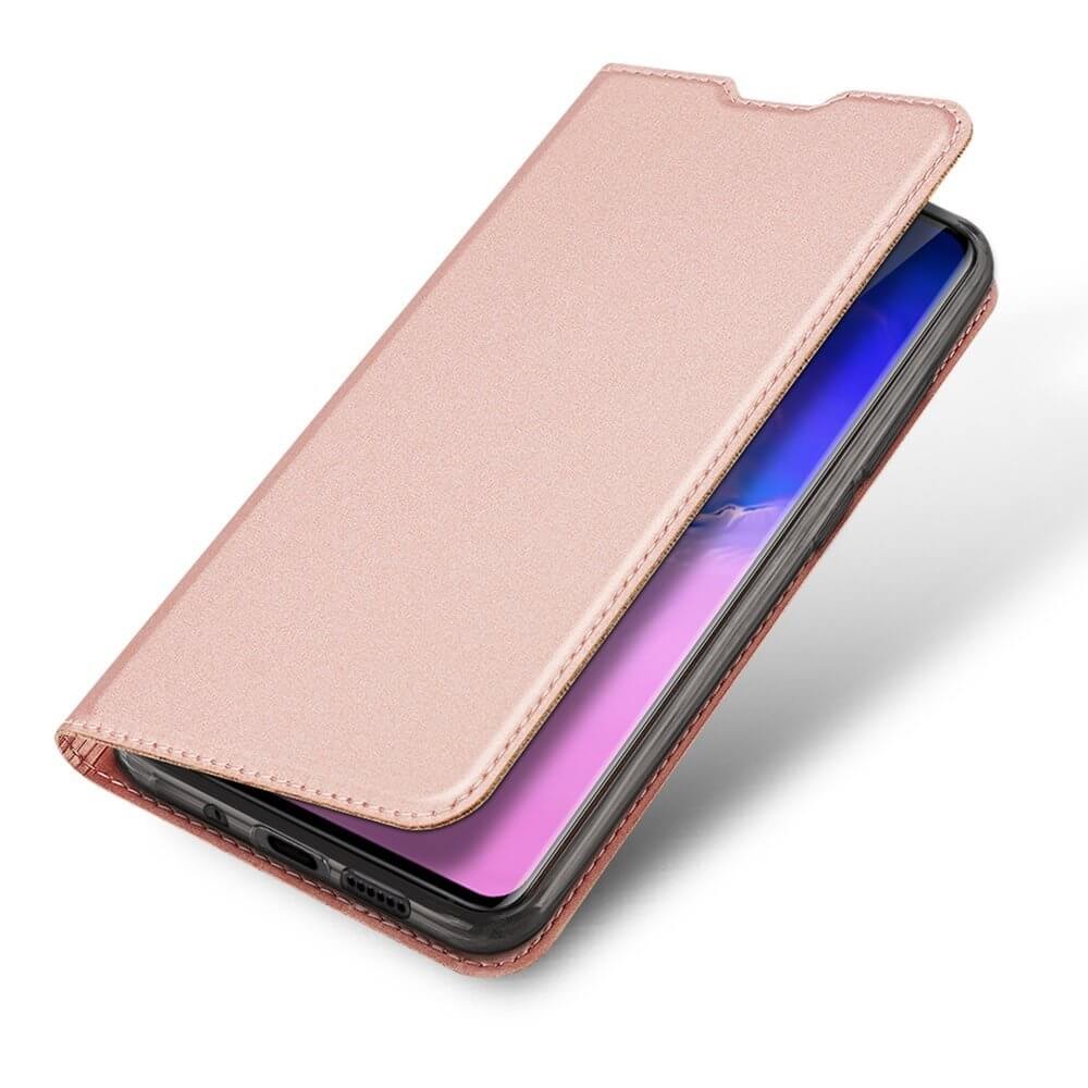 Husa Samsung S20 Ultra, Flip / Book, Stand si Buzunar Card, DUX DUCIS, Piele, Roz