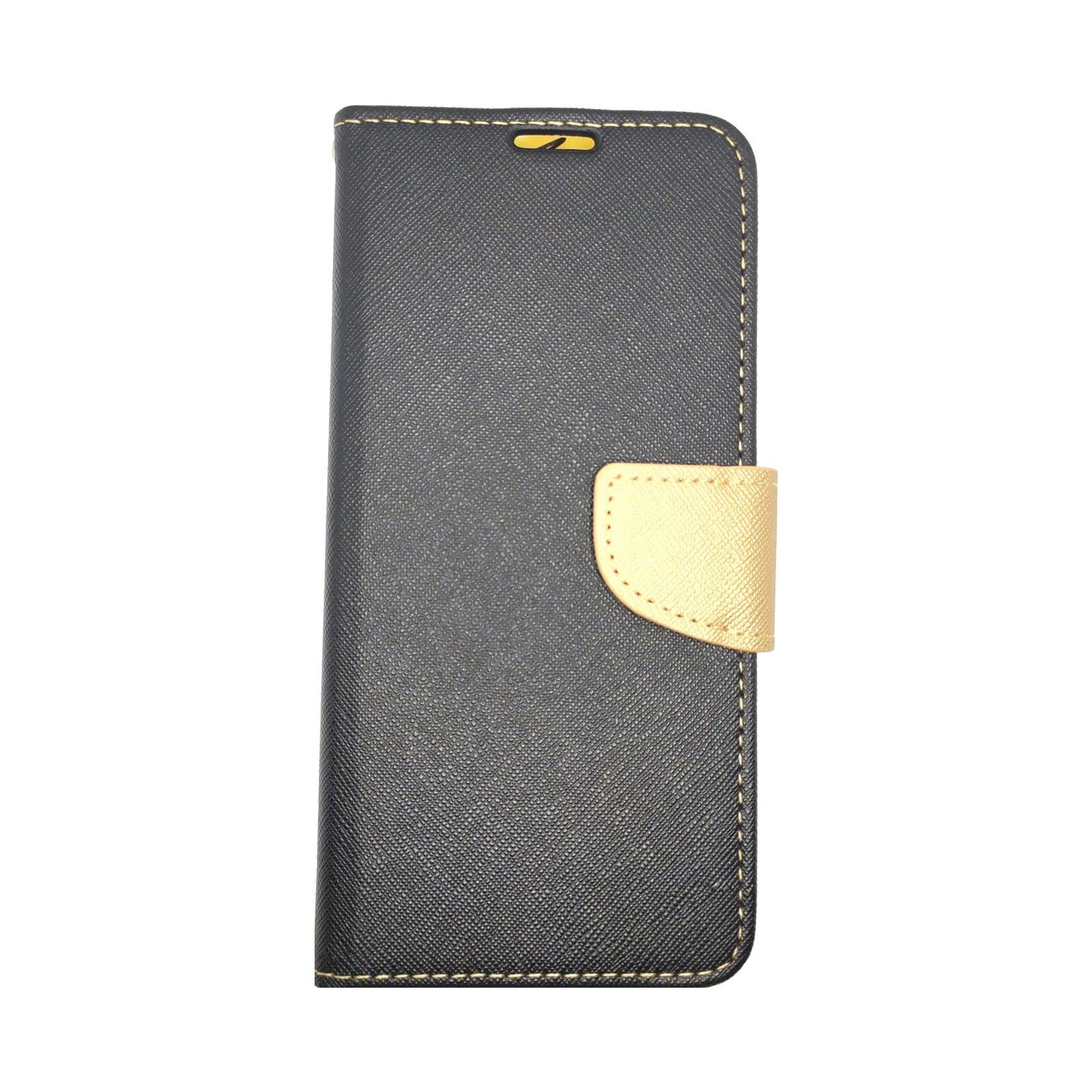 Husa Flip Carte Samsung Galaxy A50 model Dual, Portofel, Antisoc Negru/Auriu