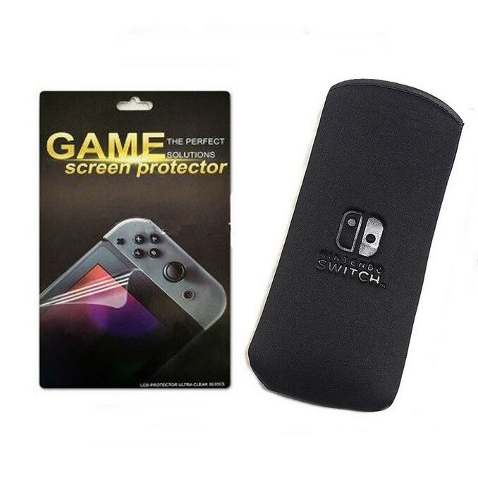 Set 2 Bucati Husa Nintendo Switch Soft Negru + Screen Protector