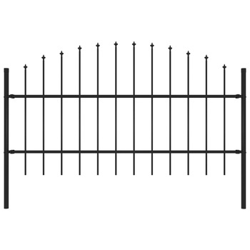 Panou de gard, varf sulita, vidaXL, Otel, (0,75-1) x 1,7 m, Negru Panou de gard, varf sulita, vidaXL, Otel, (0,75-1) x 1,7 m, Negru
