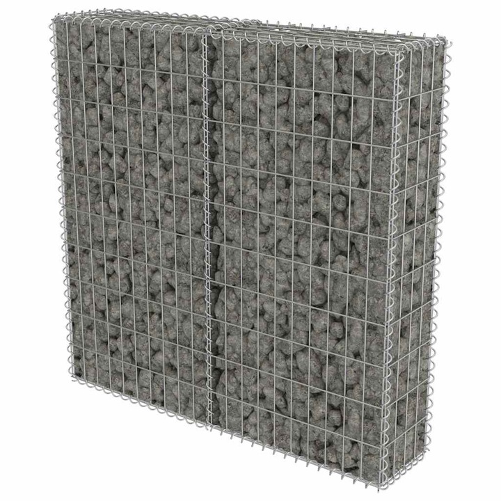 Perete gabion cu capace vidaXL, otel galvanizat, 100 x 20 x 100 cm 8.7 kg 143578