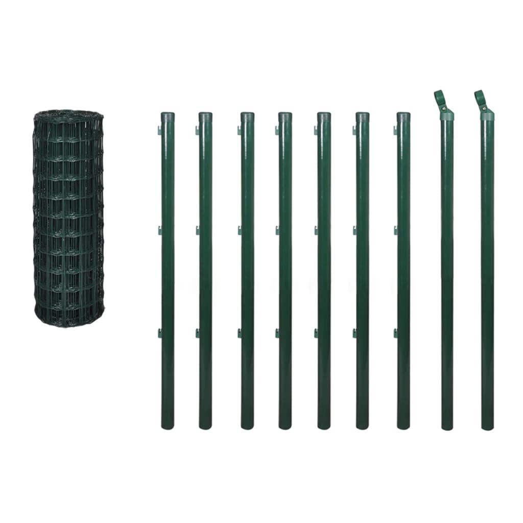 Gard de sarma, vidaXL, Otel, 10 x 1,5m, 1,8/2,2 mm Verde
