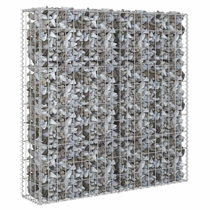Perete gabion cu capace vidaXL, 80 x 20 x 100 cm, otel galvanizat 6.9 kg 143577