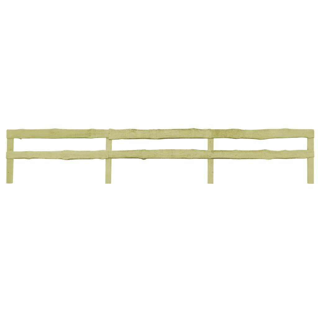 Set de 3 panouri de gard de gradina cu 3 traverse, vidaXL, Lemn de pin, 510 x 90 cm, Maro