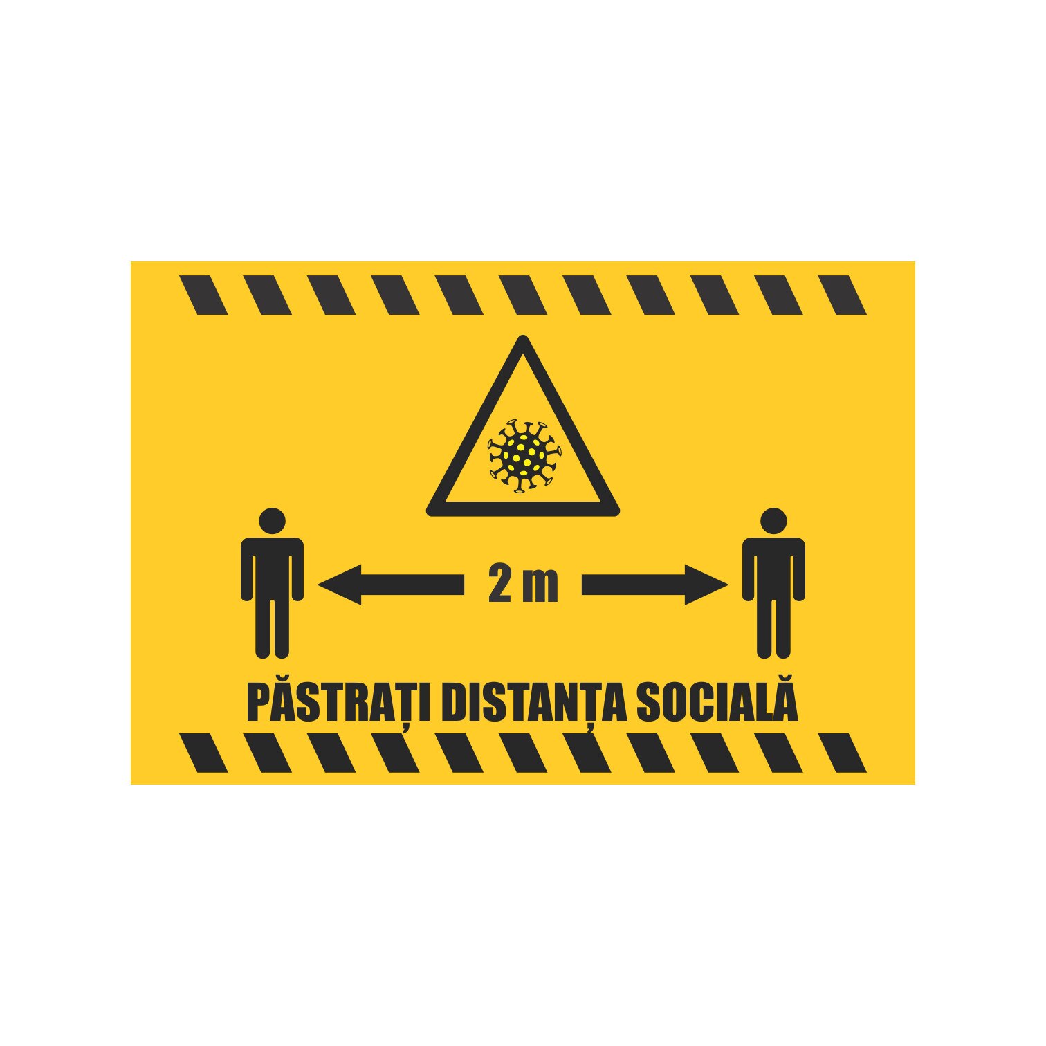 Indicator Covid-19 Pastrati Distanta Sociala 2M, 20x30cm, autocolant
