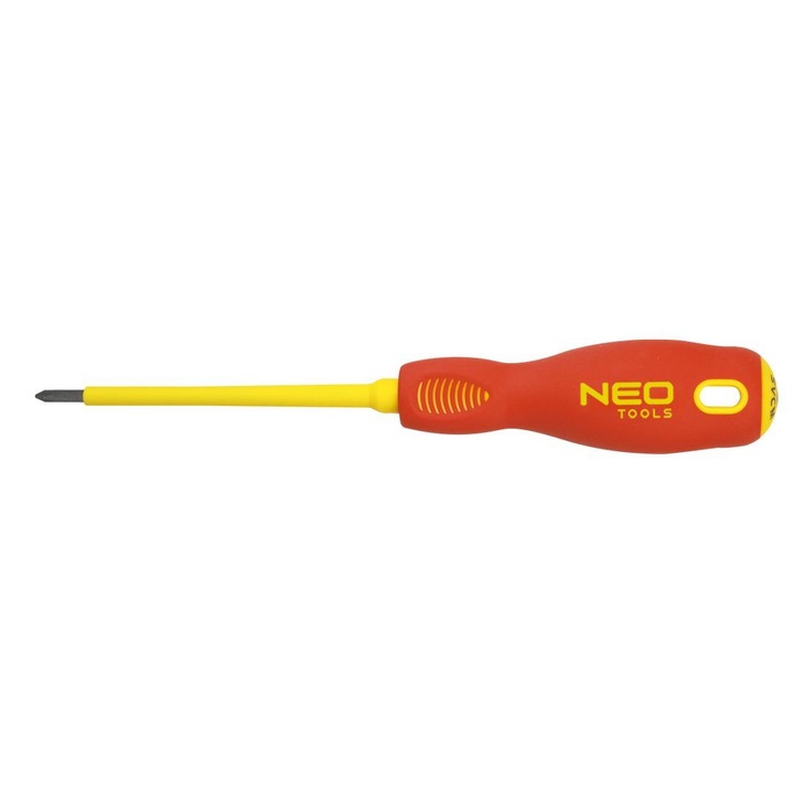 Отвертка Neo, 1000V, PZ1x80 mm, SCVM, Червен/Жълт