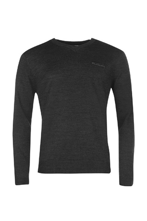 Pierre Cardin V-nyakú férfi pulóver, Szénszürke