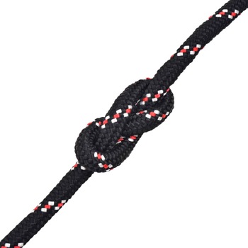 Franghie barca vidaXL, 10 mm x 50 m, Negru Franghie barca vidaXL, 10 mm x 50 m, Negru