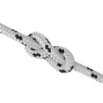 Franghie barca vidaXL, Poliester, 12 mm x 50 m, Alb Franghie barca vidaXL, Poliester, 12 mm x 50 m, Alb