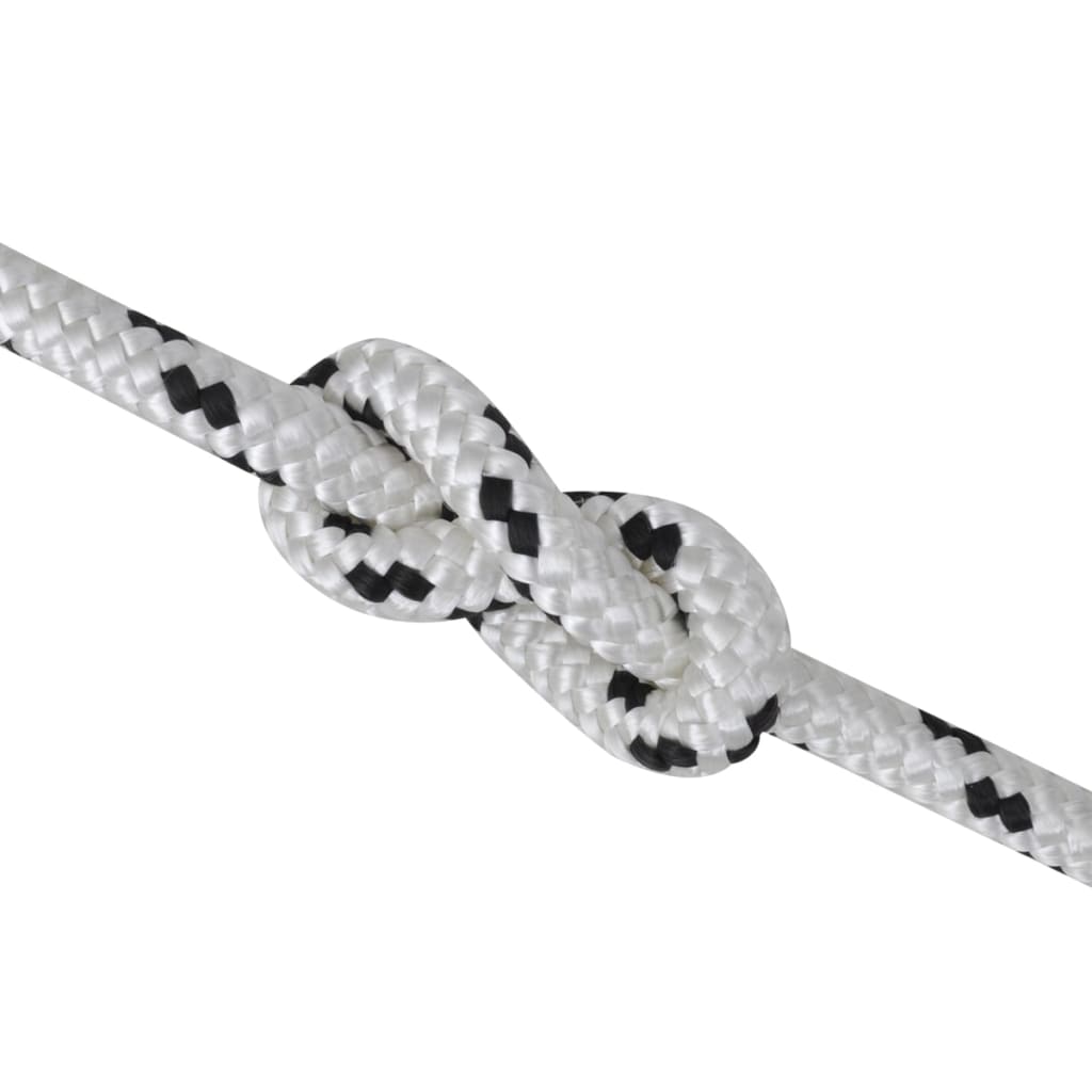Franghie barca vidaXL, Poliester, 6 mm x 50 m, Alb