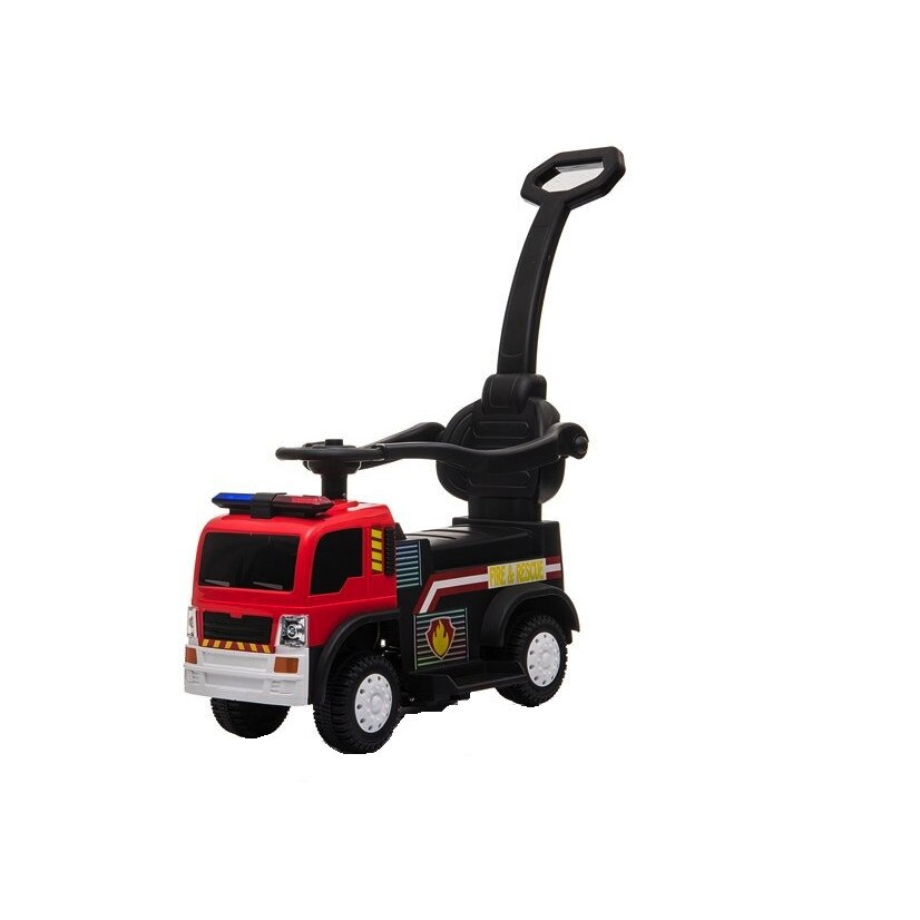 Masinuta premergator electric RideOn de pompieri cu maner parental, rosu