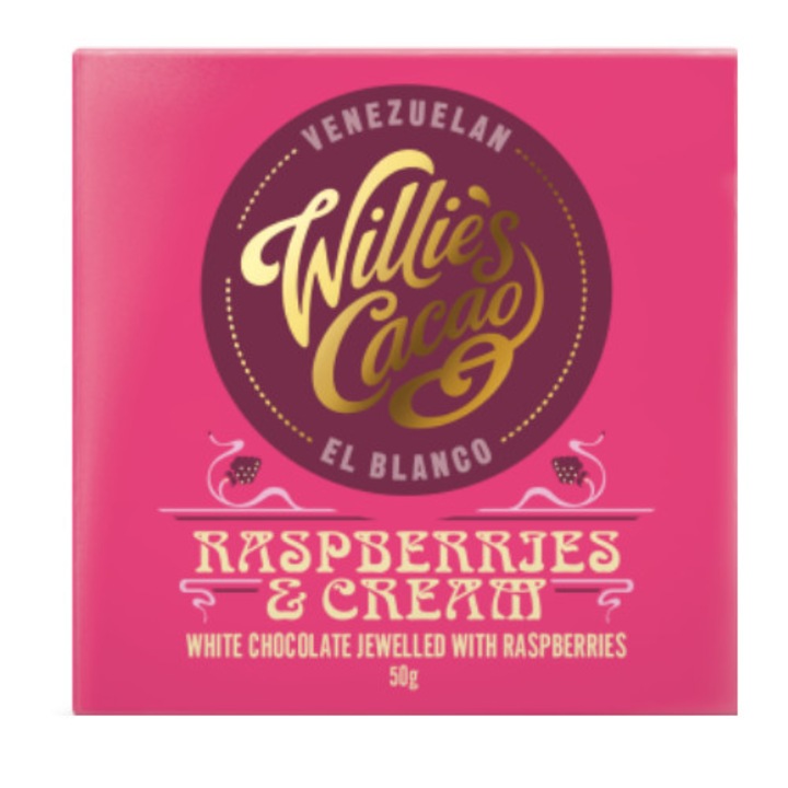 Ciocolata Alba Artizanala Tableta Raspberries and Cream, 50g, 9106107 ...