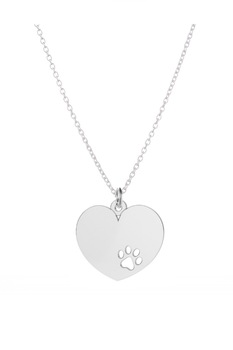 Lant din argint 925 cu pandantiv in forma de inima pentru iubitori de animale, 45 cm Lant din argint 925 cu pandantiv in forma de inima pentru iubitori de animale, 45 cm