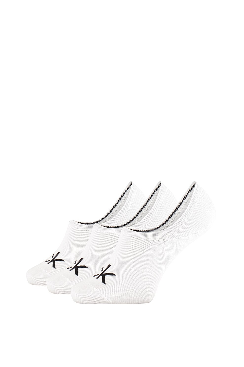 Calvin Klein, Set de sosete foarte scurte - 3 perechi, Alb, One Size