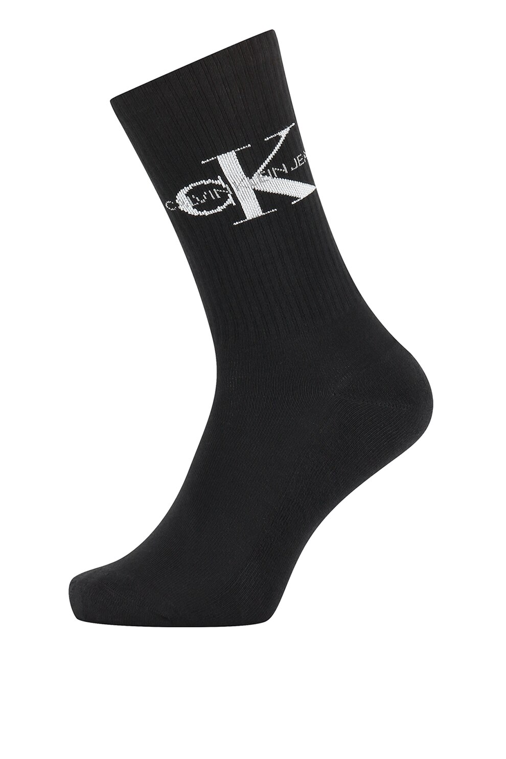 Calvin Klein, Sosete lungi cu detaliu logo, Negru, One Size