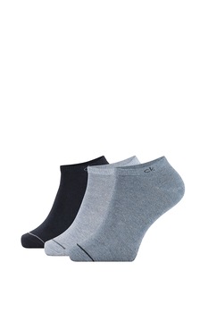 Calvin Klein, Set de sosete pe glezna, 3 perechi, Grey/Black, One Size Calvin Klein, Set de sosete pe glezna, 3 perechi, Grey/Black, One Size