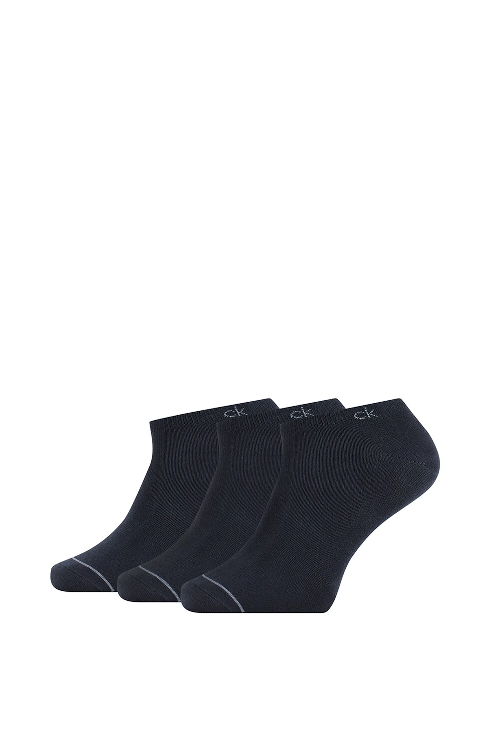 Calvin Klein, Set de sosete pe glezna, 3 perechi, Bleumarin inchis, One Size
