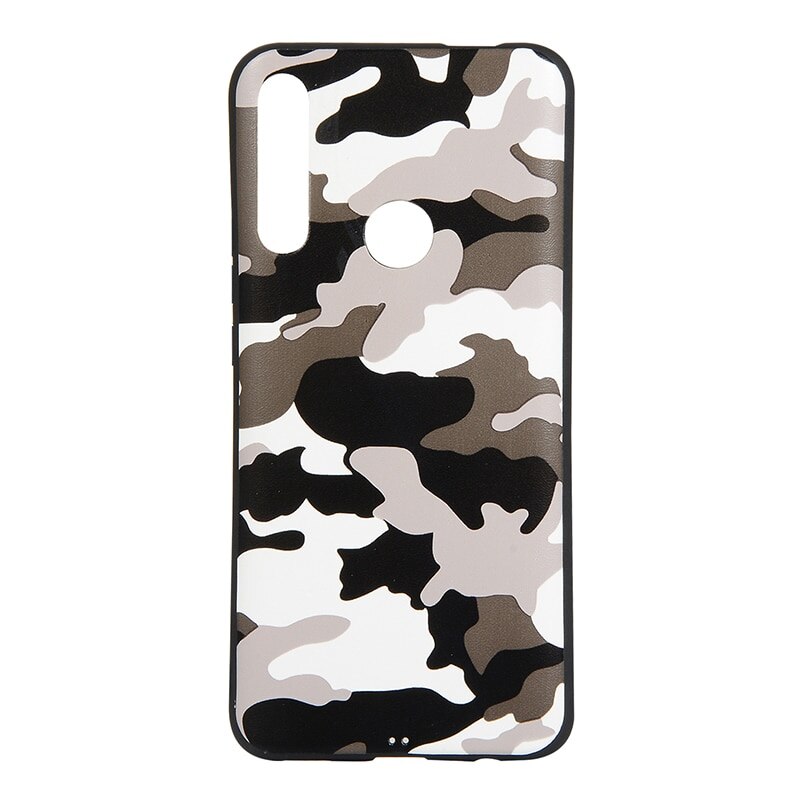 Husa silicon Huawei P30 Lite model Camouflage, Antisoc, TPU Alb