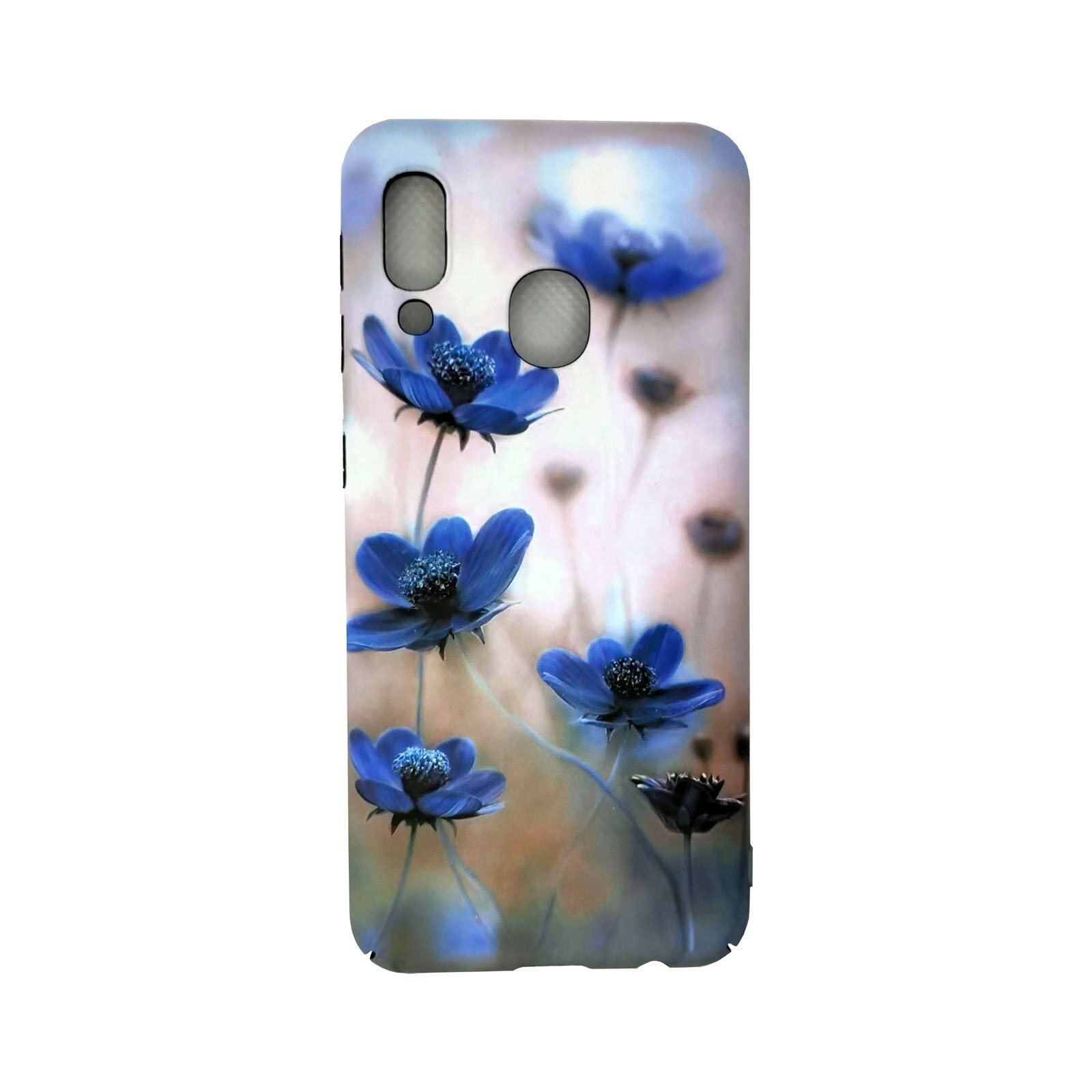 Husa plastic siliconat Samsung Galaxy A20e model Blue Flower, Antisoc, TPU Albastru