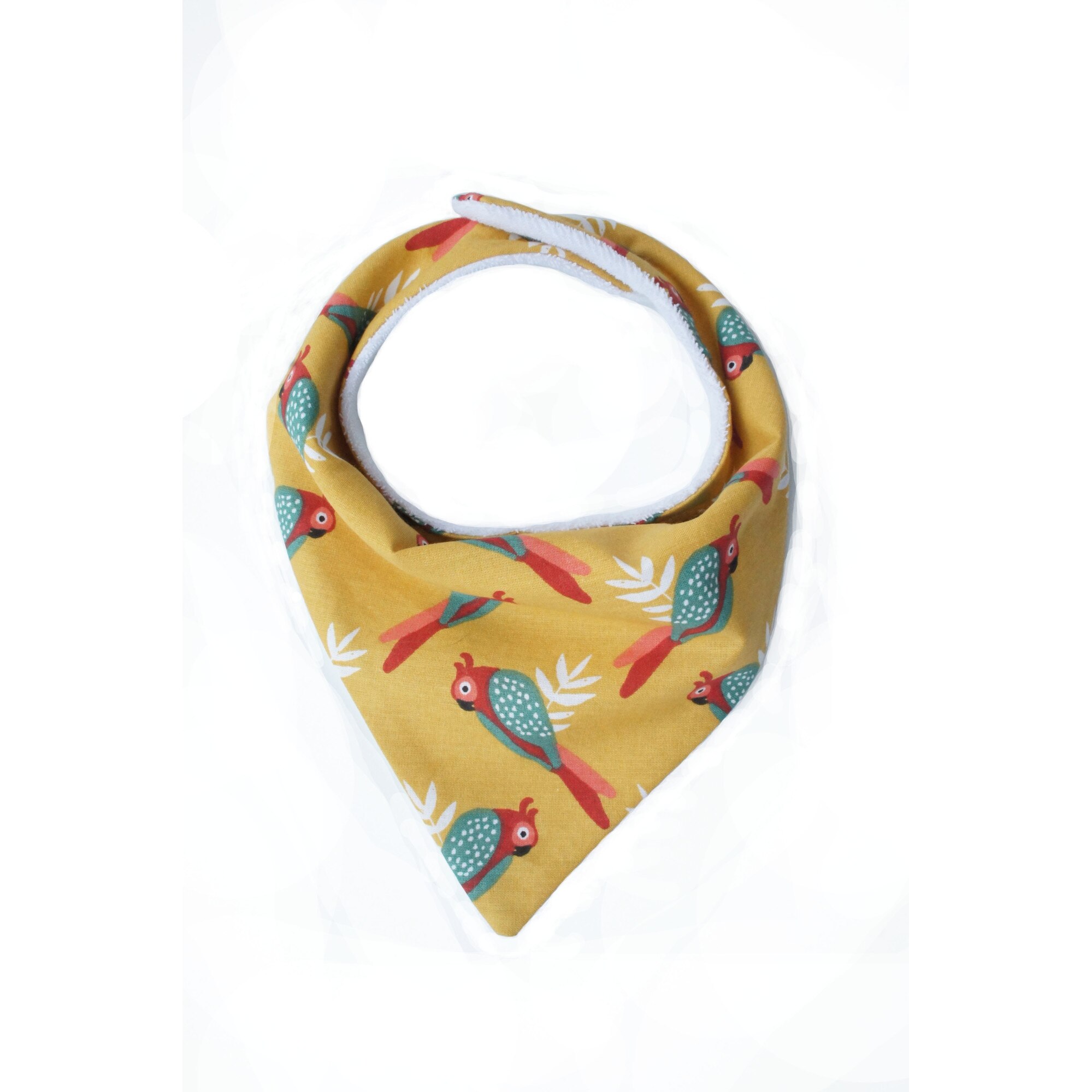 Bavetica pentru copii, CraftyME, cu animale, Galben ocru