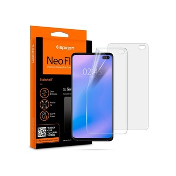 Folie Silicon Premium Neo Flex Spigen Samsung S10+ Plus Transparenta Case Friendly 2 Bucati In Pachet Folie Silicon Premium Neo Flex Spigen Samsung S10+ Plus Transparenta Case Friendly 2 Bucati In Pachet