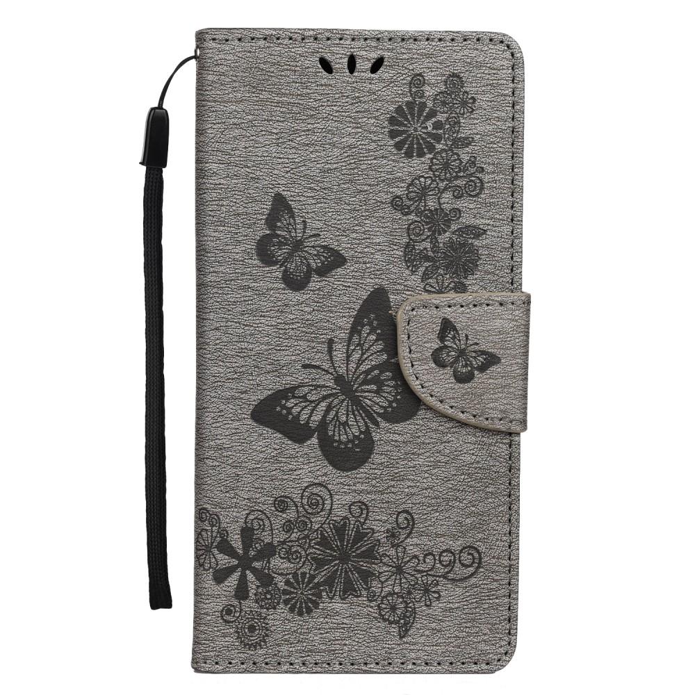 Husa Flip Carte Samsung Galaxy S20 Plus model Butterfly Piele, Portofel, Antisoc Gri