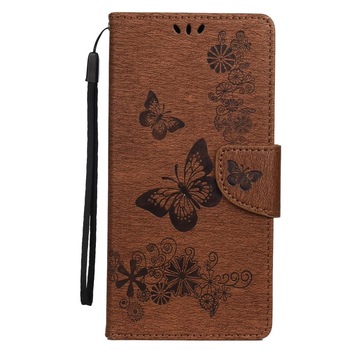 Husa Flip Carte Samsung Galaxy S20 Plus model Butterfly Piele, Portofel, Antisoc Maro Husa Flip Carte Samsung Galaxy S20 Plus model Butterfly Piele, Portofel, Antisoc Maro