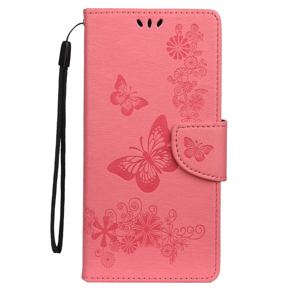 Husa Flip Carte Samsung Galaxy S20 Plus model Butterfly Piele, Portofel, Antisoc Roz