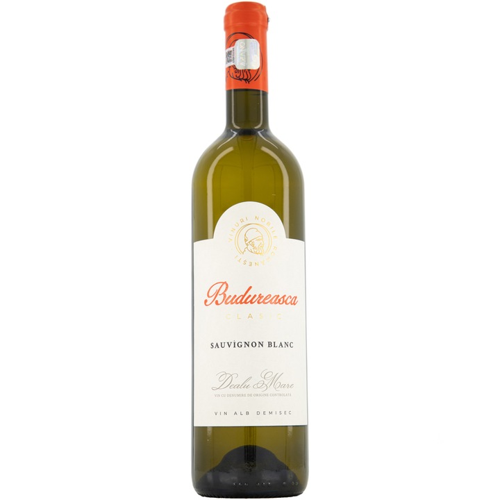 Vin Alb Budureasca Clasic Sauvignon Blanc, Demisec, 0.75l