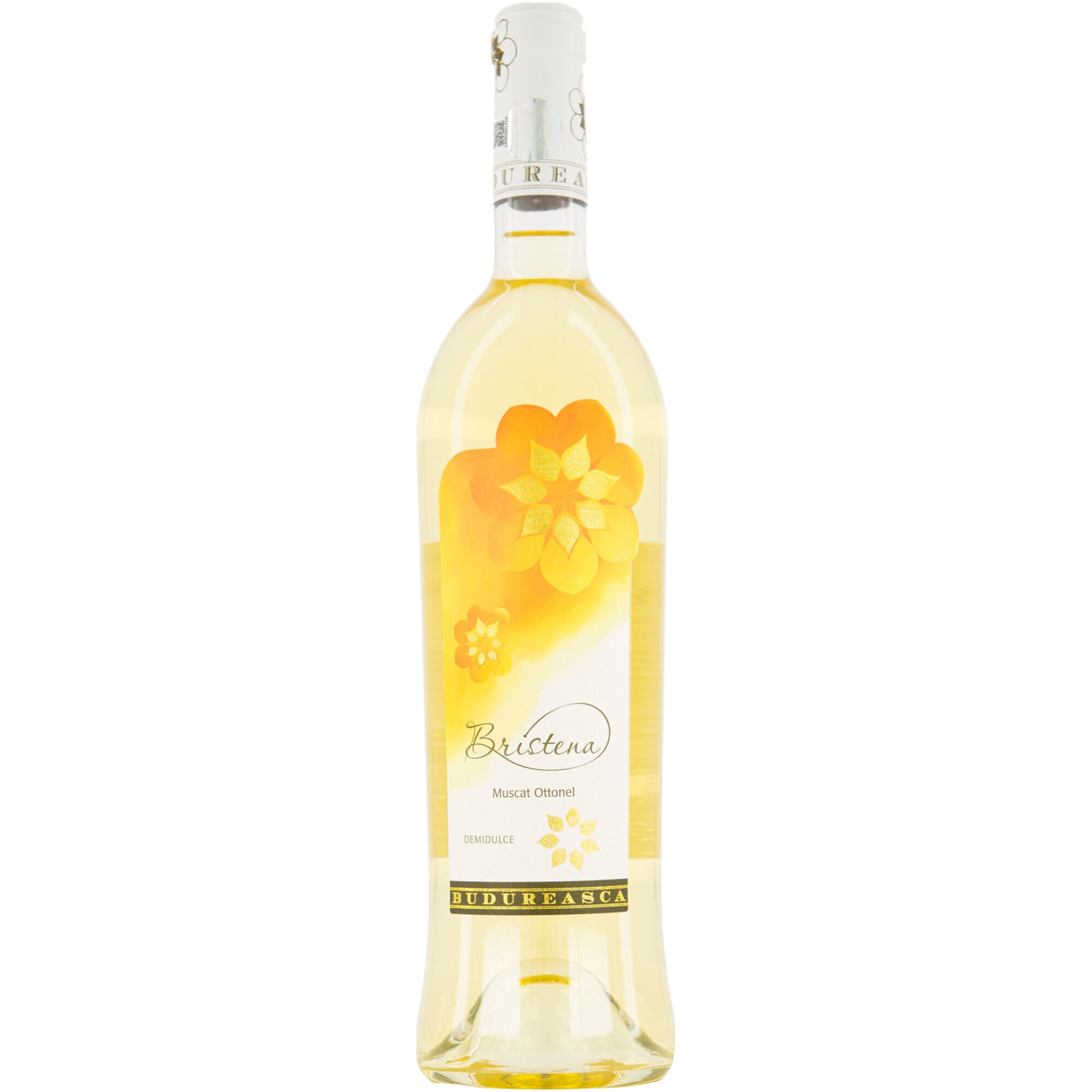 Vin Alb Budureasca Bristena Muscat Ottonel, Demidulce, 0.75l