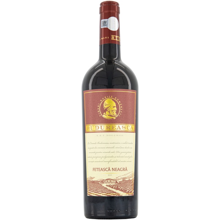 Vin Rosu Budureasca Premium Feteasca Neagra, Sec, 0.75l