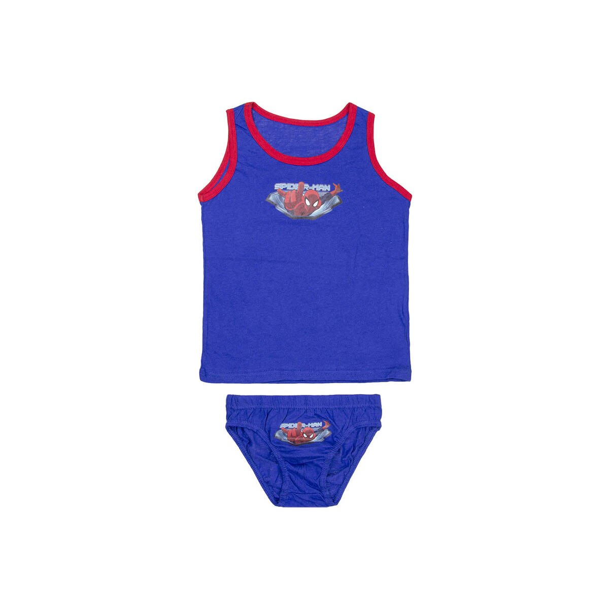 Set baieti, maiou si chiloti, Spiderman, Optic White, albastru