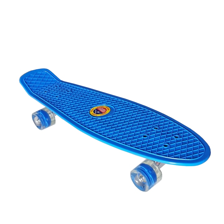 OEM Penny board, 56 cm, szilikon kerekek, led kerekek, tcb22, kék