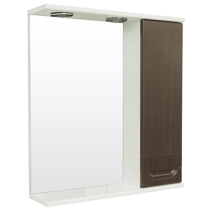 Oglinda de baie cu dulap Angela, 60 cm, iluminare LED, WENGE